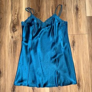 Victoria's Secret Teal Satin Chemise